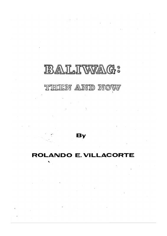 Annex U: Joaquin - Baliwag Then and Now Excerpts